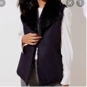 LOFT Reversible fur/suede vest
